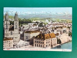 Zürich, Grossmünster und die Alpen