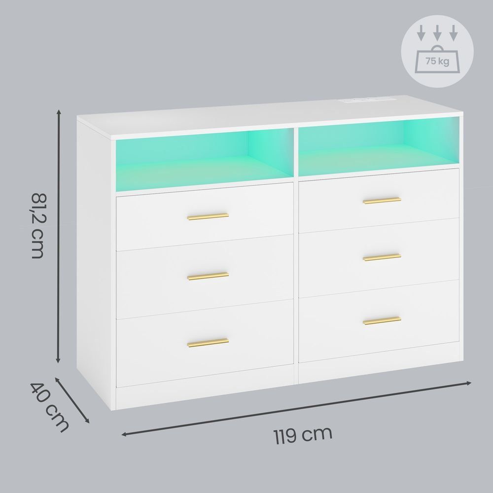 Kommoden: Kommode mit LED und Ladestation NOVELIA – Neu und originalverpackt aus Lachen SZ von MAMORU-MOEBEL 2