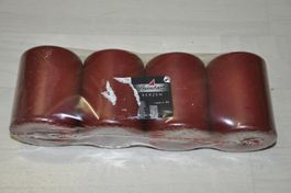 4 Stumpenkerzen rot Geschenk
