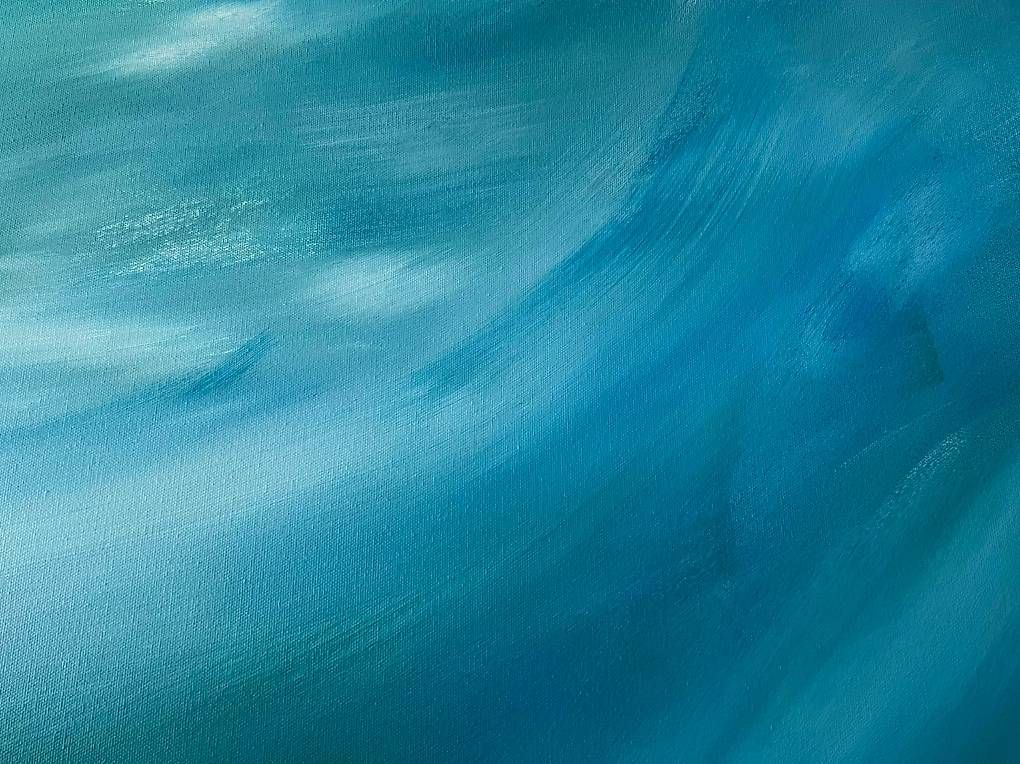 Dipinti: Acrylbild 80x100cm blau-grün "Ruhepol" – Nuovo e nell'imballaggio originale da Urdorf venduto da manuela4 2