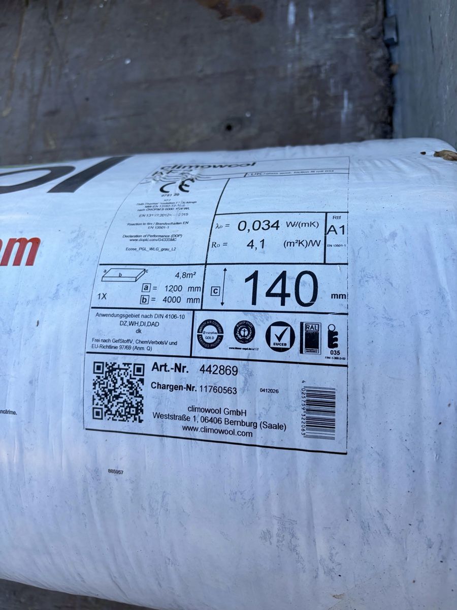 Materiale di riempimento: Isolation Glasfaser 140 mm climowool  – Nuovo e nell'imballaggio originale da Amriswil venduto da Fritz113 2