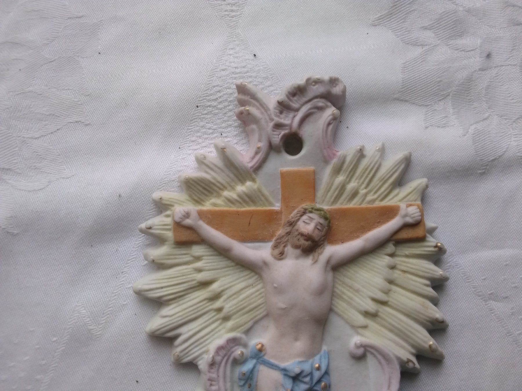 Statuette: Weihwassergefäss Jesus am Kreuz – Usato da Appenzell venduto da lama19 2
