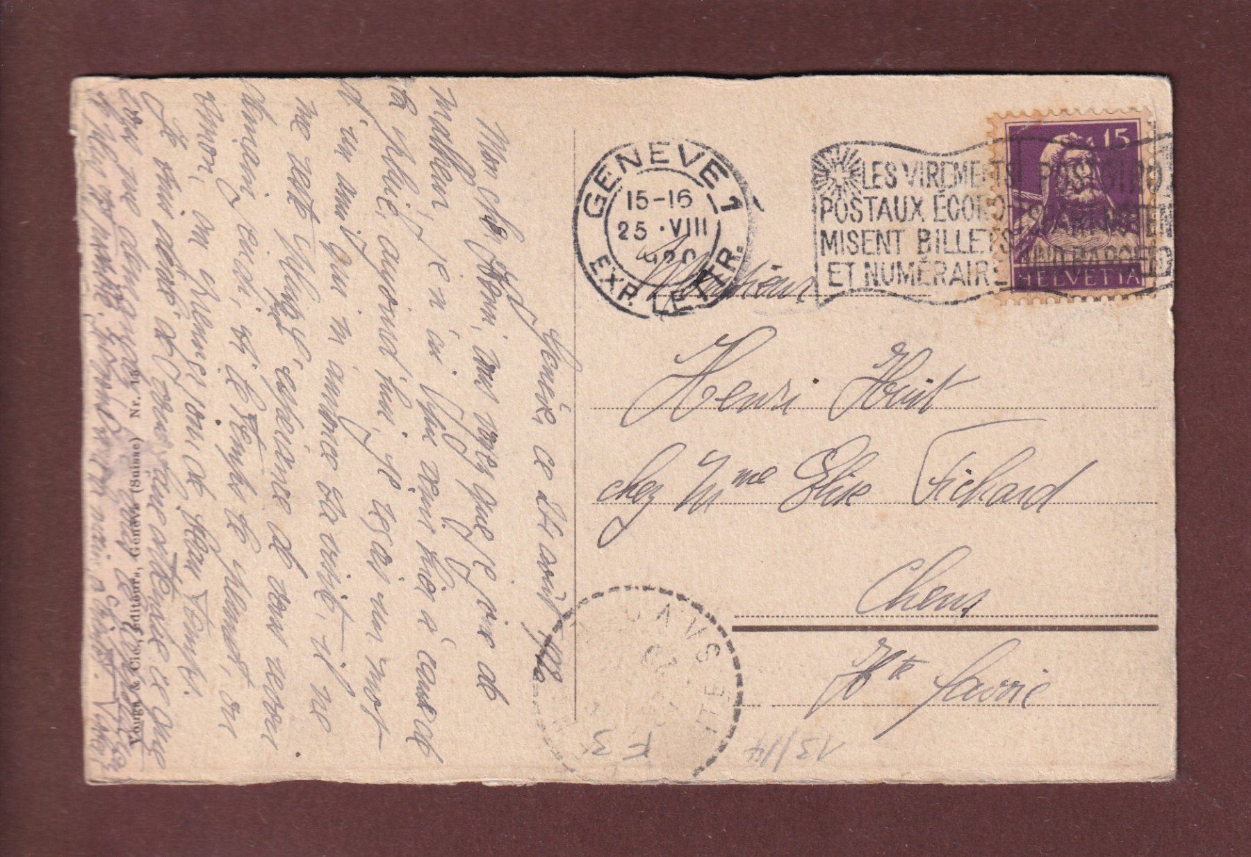 Cartoline postali: GENEVE - Place du Bourg-de-Four - 1920 – Usato da Pully venduto da nicecards 1