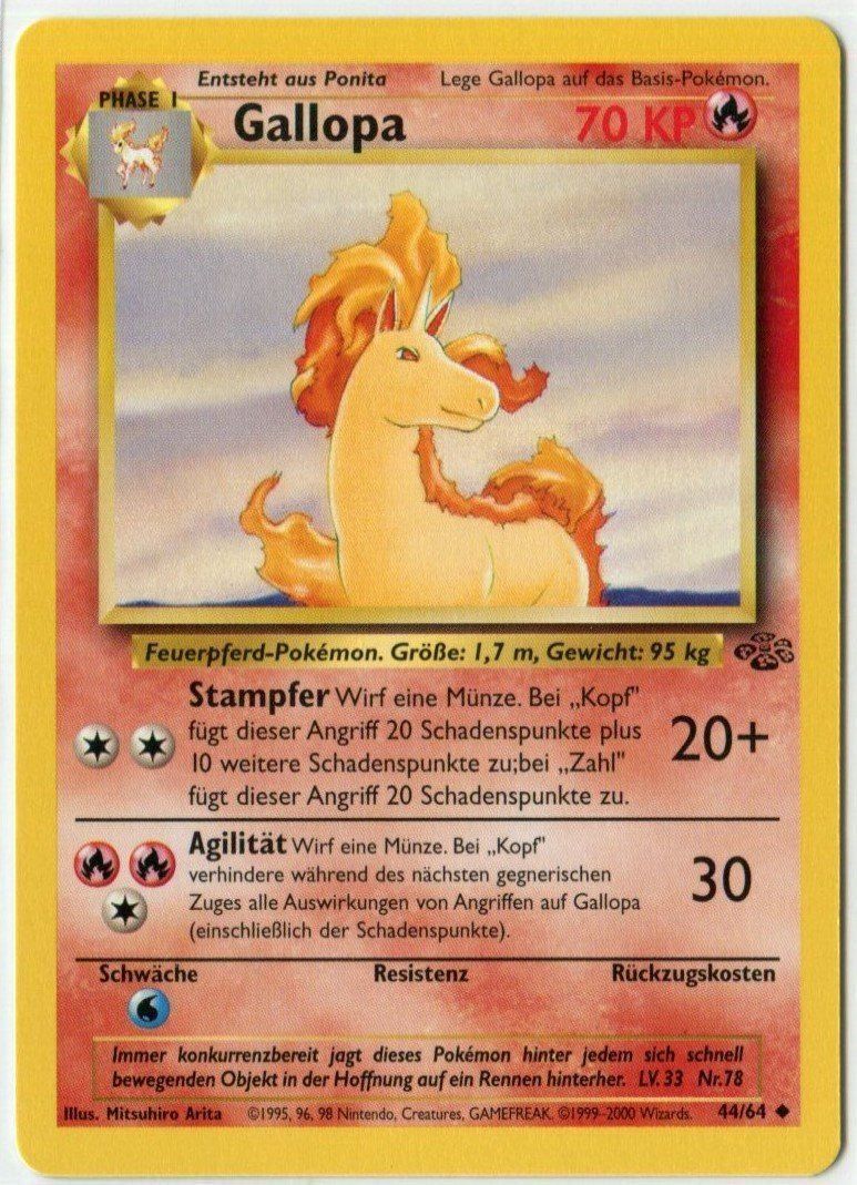 Pokémon Carte collezionabili: Gallopa Dschungel 44/64 Deutsch Mint – Nuovo (secondo la descrizione) da Dornach venduto da Deco89