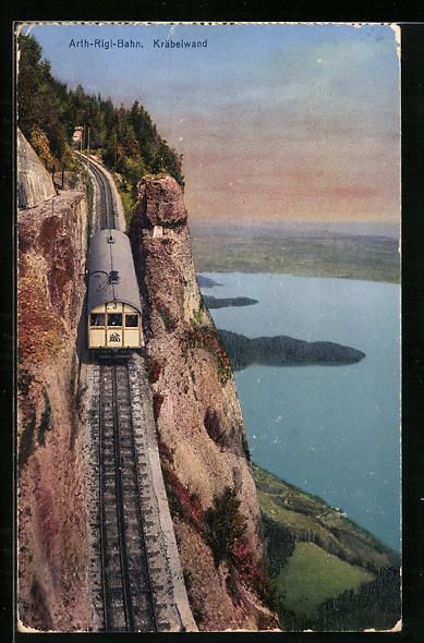 Ansichtskarten: AK Arth-Rigi-Bahn, Kräbelwand, 1929 – Gebraucht aus Berlin von bartko-reher