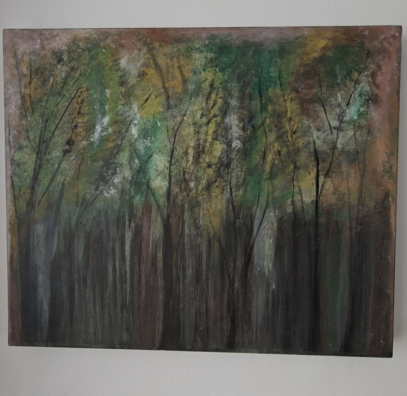 Dipinti: Gemälde" Herbstwald " handmade 50×60×4 – Nuovo (secondo la descrizione) da Riehen venduto da Steinbock1970