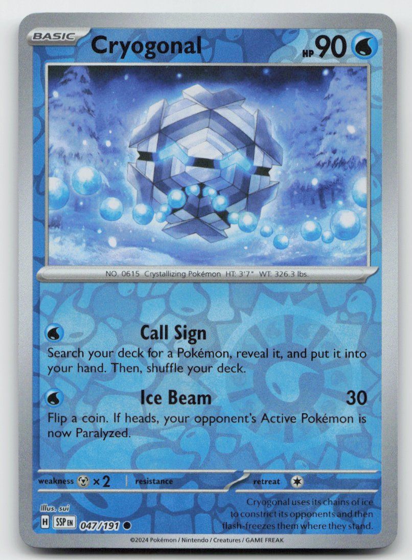 Pokémon Carte collezionabili: Pokemon Cryogonal Reverse 047/191 SSP EN 2024 – Usato da Lugano venduto da VlaseCard