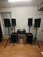 PA-Anlage 1800W RMS komplett – 4 Boxen, 2 Subs mit Bluetooth