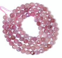 1 Strang rosa-violette Pflaumen Turmalin Perlen 4 mm facet.
