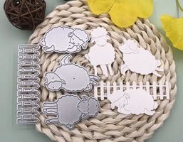 Stanzschablonen-Set Schafe/ Schöfli mit Zaun NEU