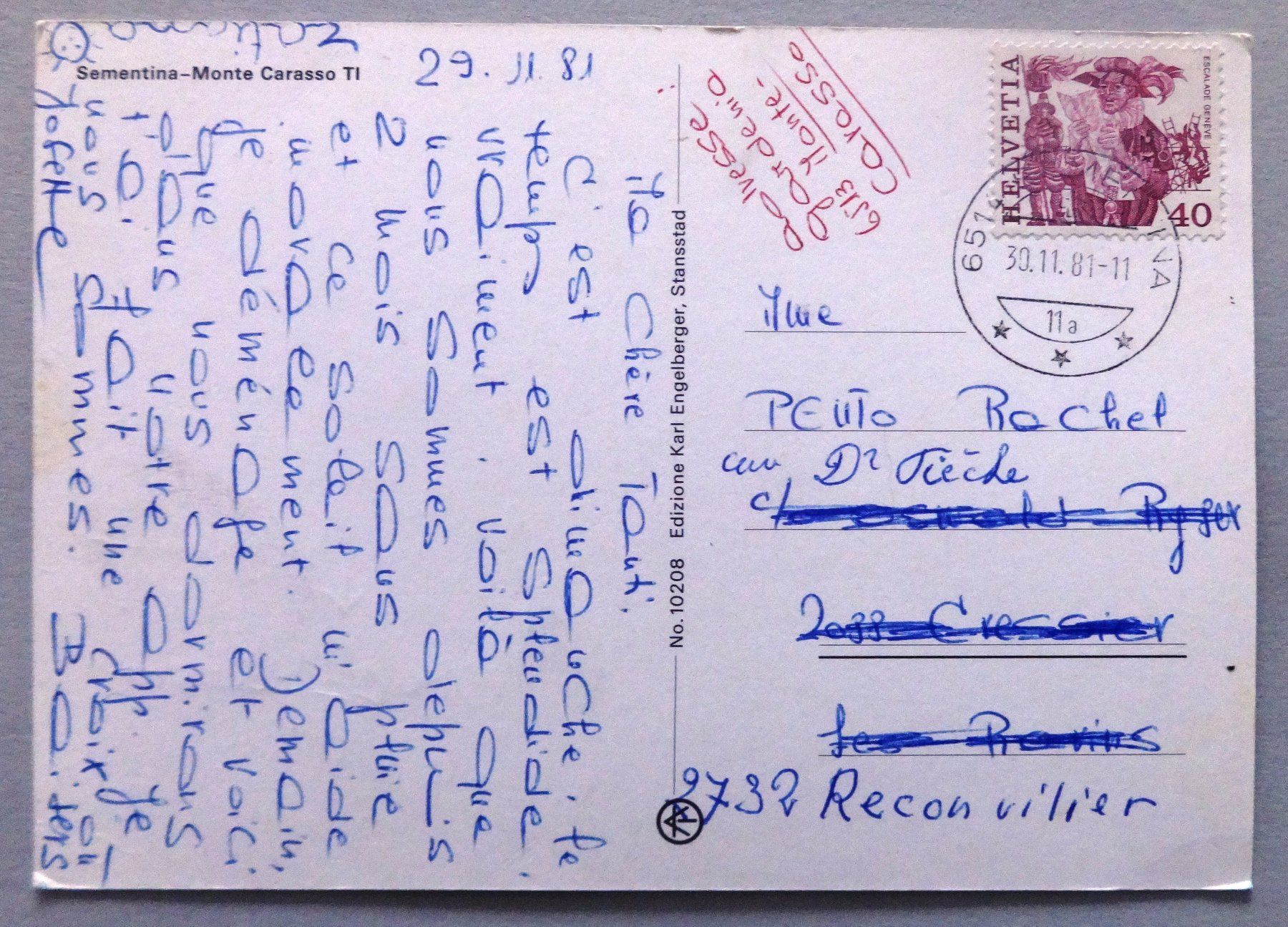 Cartes postales: Sementina-Monte Carasso TI – D'occasion à Fétigny par Billy2miny 1
