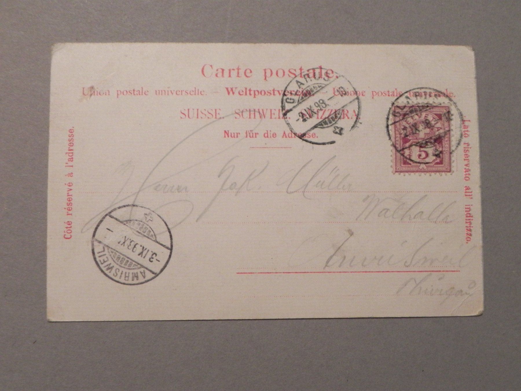 Landkarten & Atlanten: Karte Kanton Glarus 1. Karte 1898 – Gebraucht aus Siebnen von krimsie 1