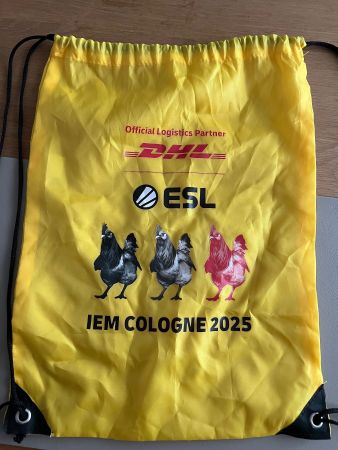 DHL IEM Cologne 2025 gelber Turnbeutel / Seesack