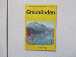 Landkarte, Touristenkarte Graubünden von 1981