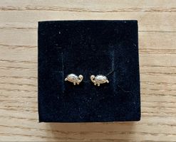 Ohrstecker Gold Schildkröte, Kinderschmuck