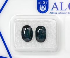 Lot de 2 Saphirs Bleu Profond- 4.50 ct - Certifié ALGT