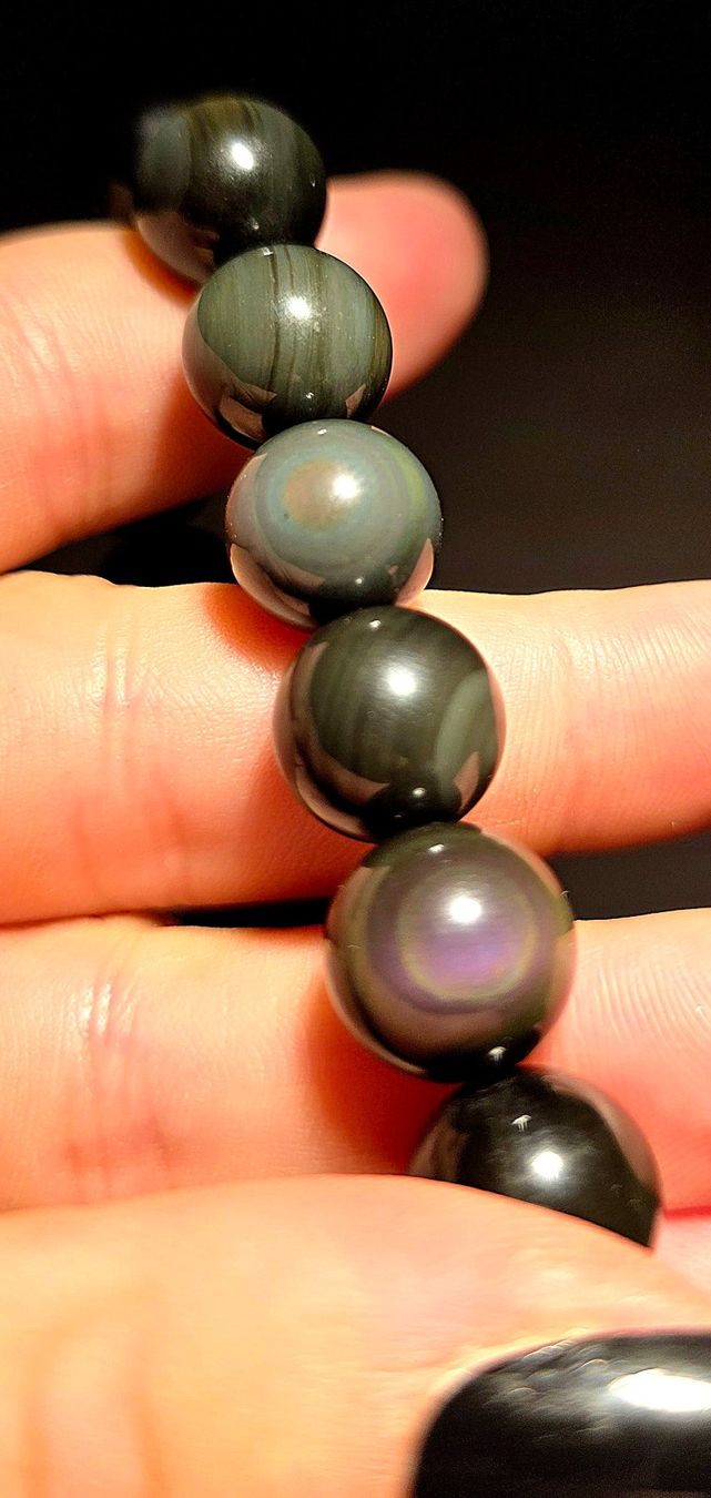Minerali & Pietre curative: Regenbogen Obsidian Armband A 12mm – Nuovo e nell'imballaggio originale da Matzingen venduto da Shay_Crystalz 2