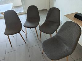 4x Maison du Monde Stühle skandinavisch grau