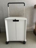Rollcontainer mit Henkel, Schublade und Schlüssel, weiss