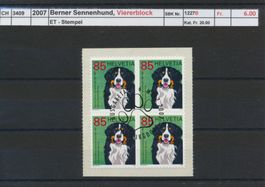 2007 "Berner Sennenhund" - Viererblock, ET - Stempel