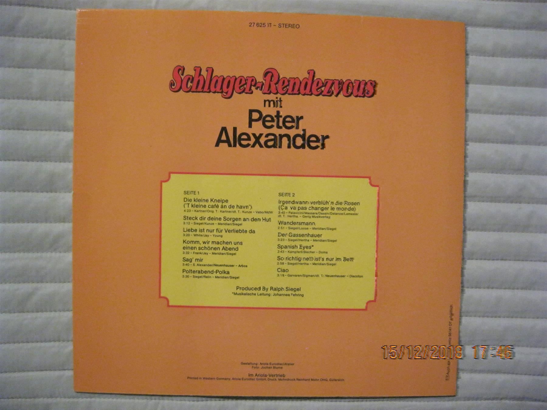 Schallplatten: Peter Alexander Schlager-Rendezvous – Gebraucht aus Affoltern am Albis von Andrezc 1