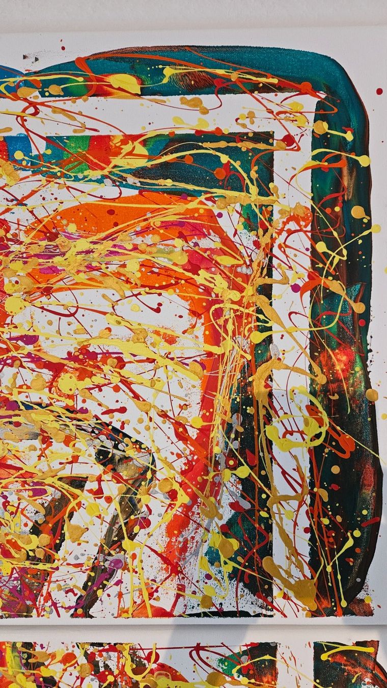 Gemälde: Tableau abstrait moderne, unique, fait main, multicolore – Neu (gemäss Beschreibung) aus Le Locle von fab_c9hh 4