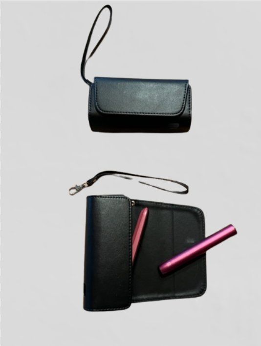 Étui E-smoQ Pour IQOS ILUMA - Noir - Portable Avec Chargeur Et Mini Cendrier - Aimant Fermeture