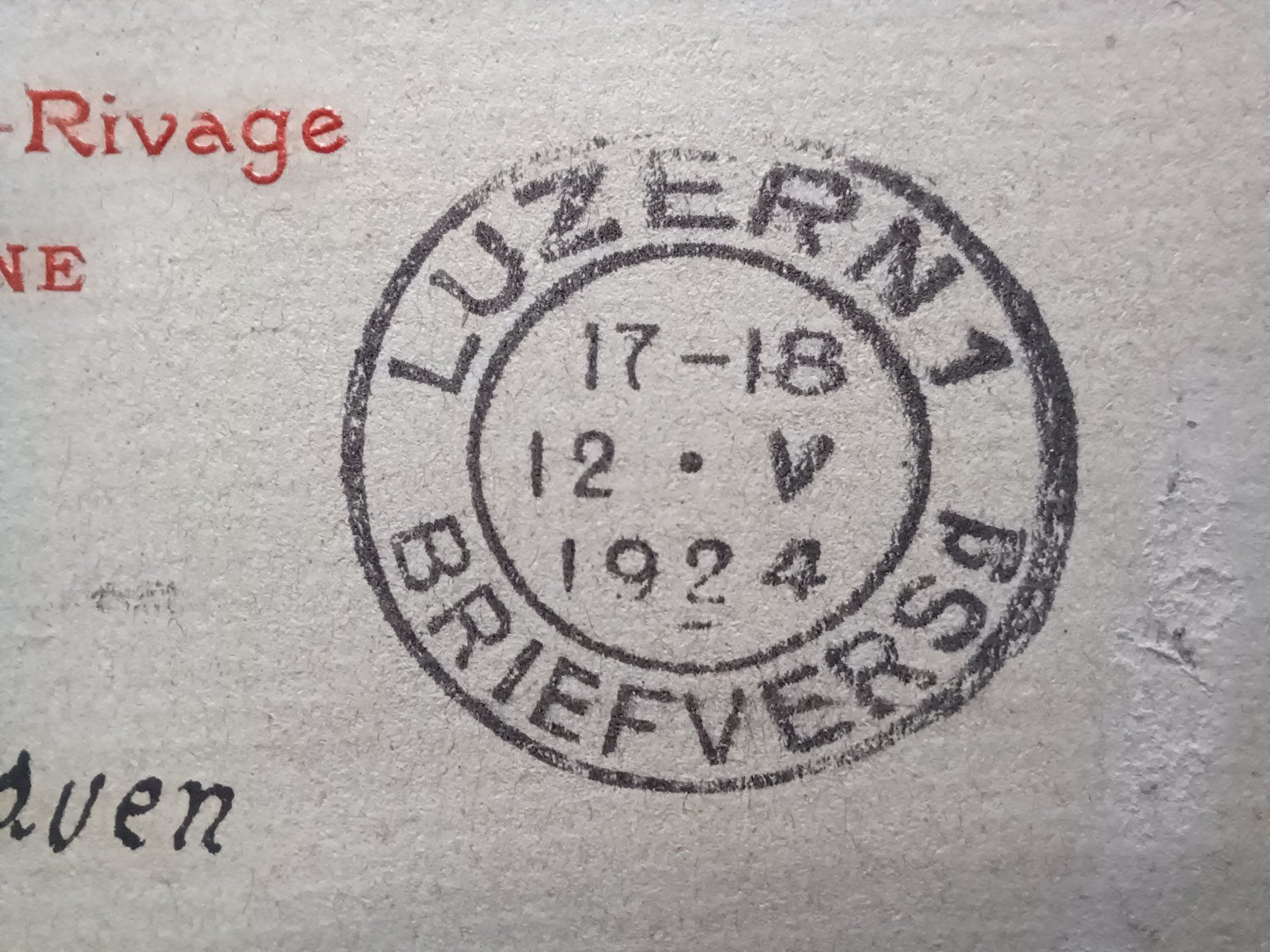 Tutti i francobolli: LU, Brief Luzern 1924, Hotel Beau-Rivage, – Usato da Aarau Rohr venduto da mgvw 3