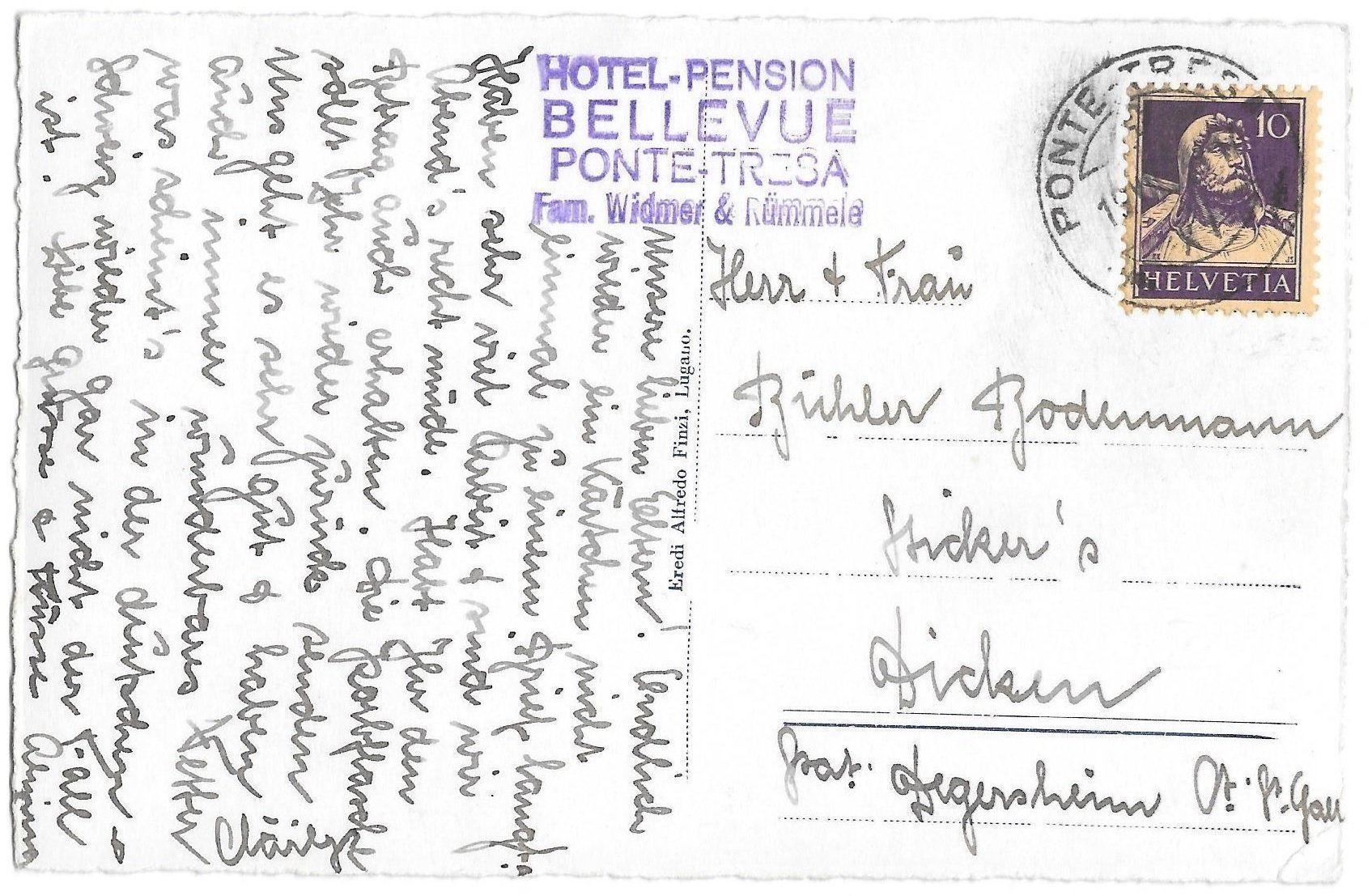 Cartoline postali: Morcote Lago di Lugano Hotelstempel – Usato da Olten venduto da clotaldi 1