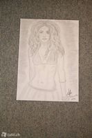 3 disegni a matita e carbone SHAKIRA