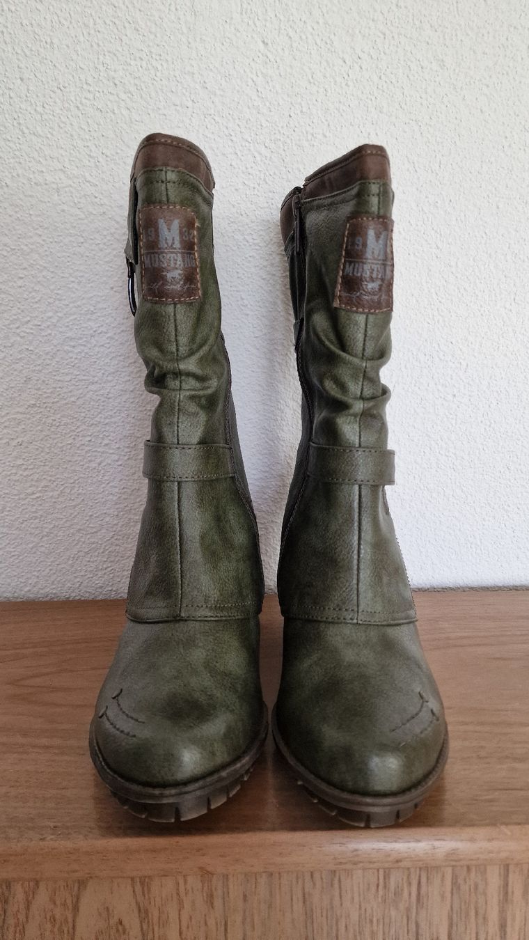 Mustang Scarpe da donna: Mustang Stiefel Gr. 39 oliv – Nuovo (secondo la descrizione) da Zofingen venduto da stm_dl82 4