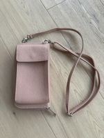 Rosa Portemonnaie /Handytasche mit Trageriemen, Leder