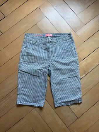 STREET ONE - Bermuda Jeans blau-weiss gestreift W30