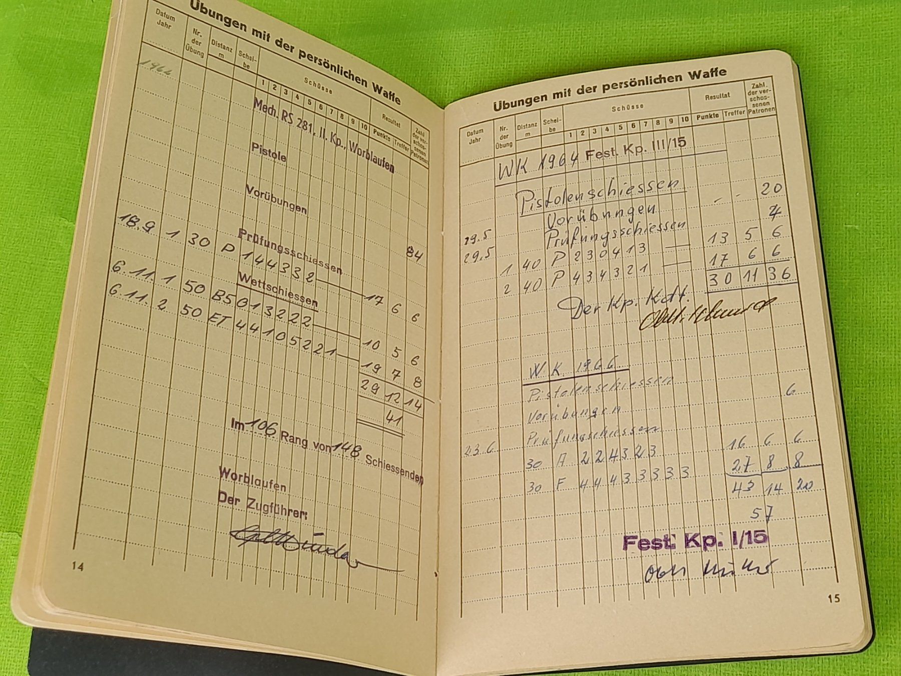 Documenti: *Schiessbüchlein(Pistolen) – Usato da Aeschi b.Spiez venduto da 52_wochen 4