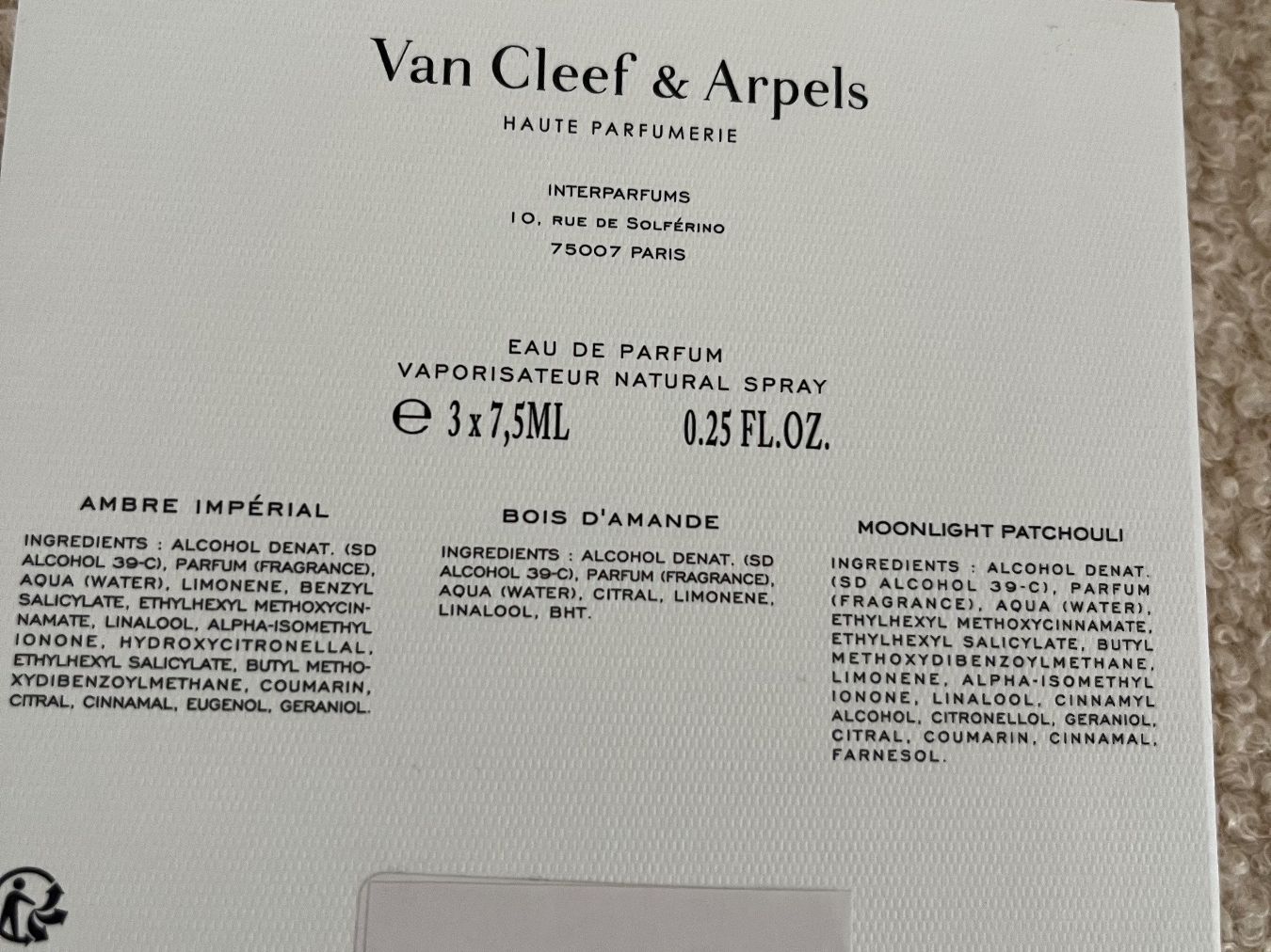 Van Cleef Parfum & Eau de Toilette: Van Cleef & Arpels 3*7,5  ml samples – Neu (gemäss Beschreibung) aus Chêne-Bougeries von Seetooyoo 2