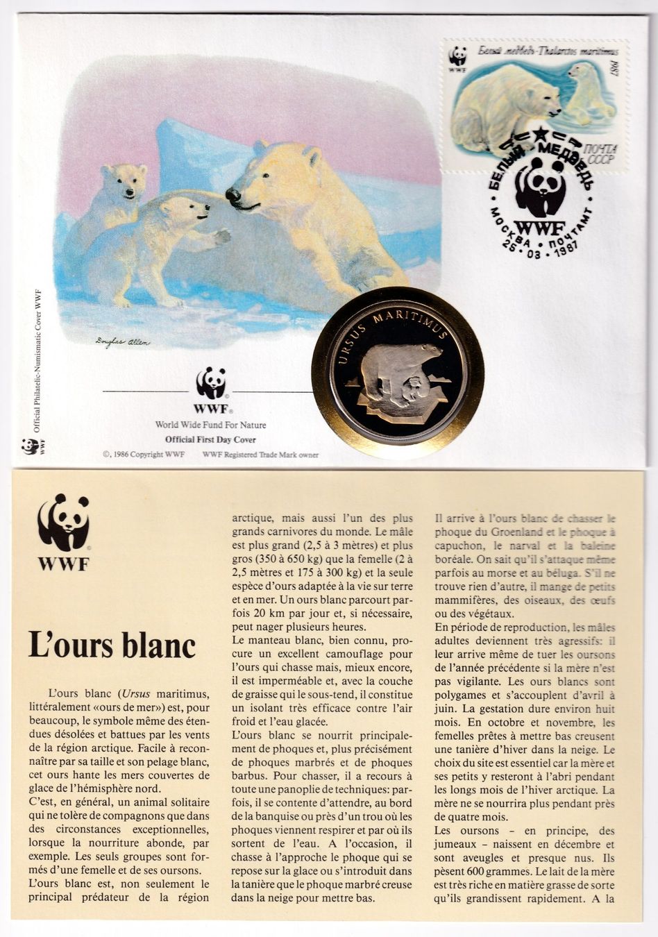 Medaillen: Medaille  WWF   Ursus Maritimus – Gebraucht aus Neuchâtel von karlpierrino