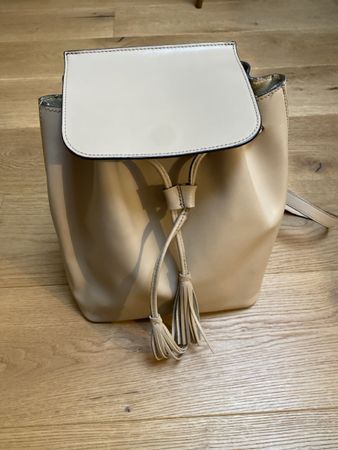 Lederrucksack beige gebrauchter Zustand