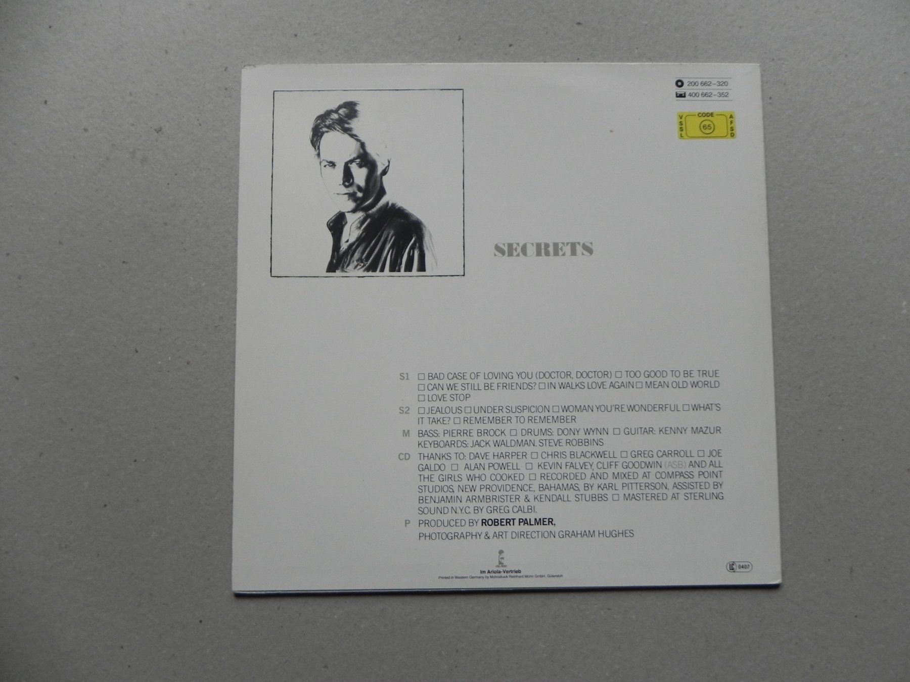 Schallplatten: LP brit. Pop Musiker Robert Palmer 1979 Secrets – Gebraucht aus Siebnen von krimsie 1