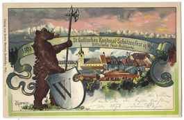 1901 St.Gallisches Kantonal-Schützenfest in Wyl. Off. FestPK
