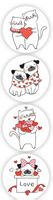 40 Sticker Aufkleber Etiketten Katzen und Hunde Love Mops