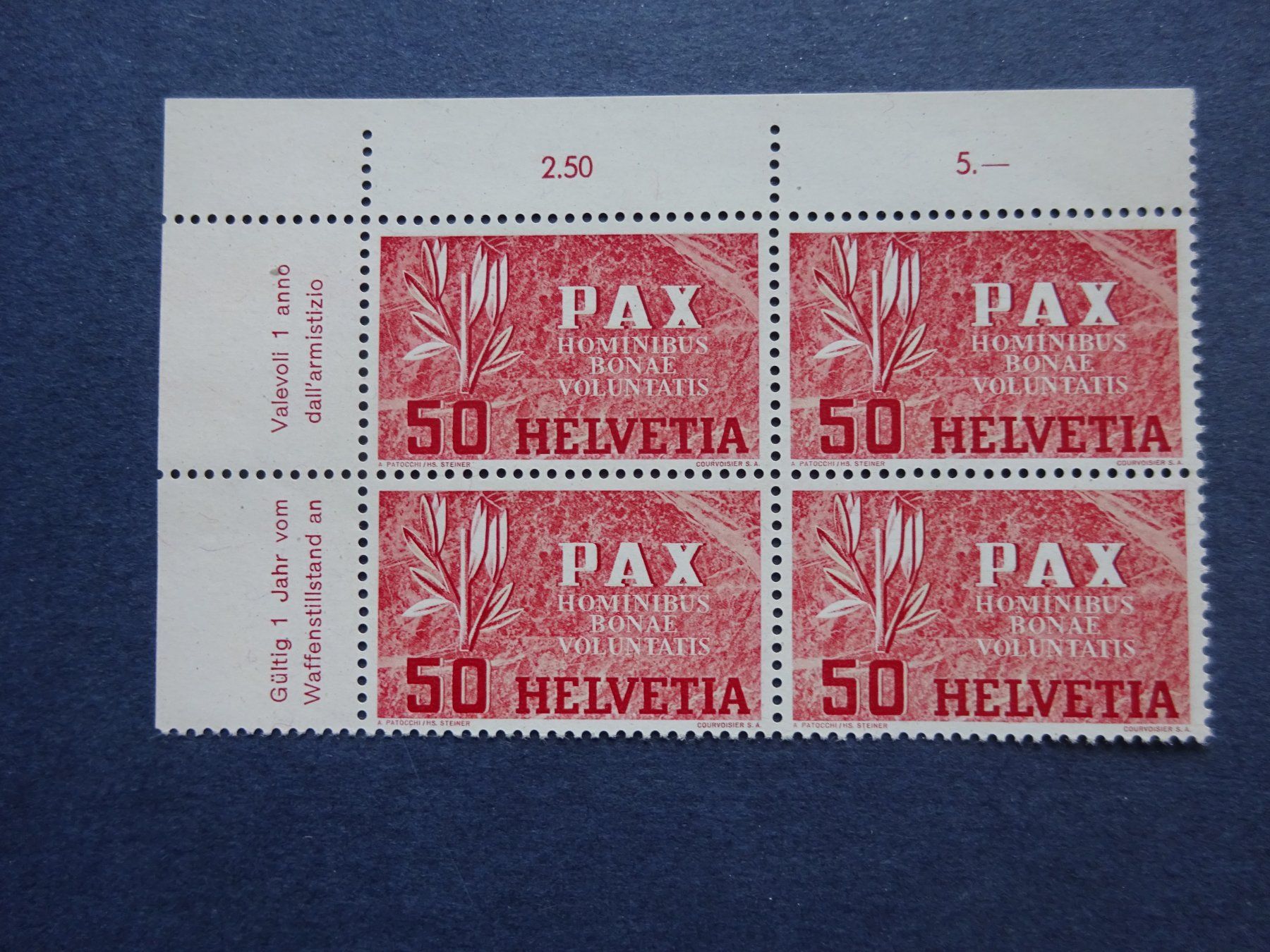 Tutti i francobolli: 1945 PAX 267 4er Block postfrisch** – Usato da Appenzell-Steinegg venduto da adi1975 1