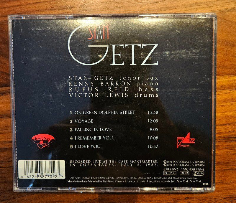 CDs: CD Jazz: Stan Getz: "Serenity" (mit Kenny Barron) – Gebraucht aus Zürich von phillyboy2007 1