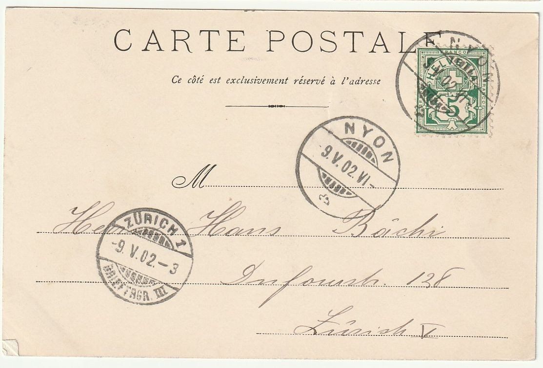 Cartoline postali: AK Nyon - Vue générale 1902 – Usato da Fislisbach venduto da Zigzag12 1