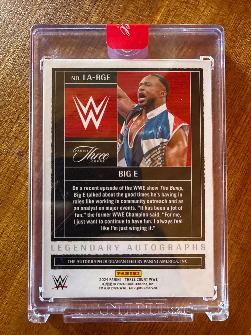 Topps Carte collezionabili: Panini Three Count WWE Big E Autogramm /49 – Usato da Wangenried venduto da Garagara 1