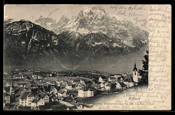 Cartoline postali: AK Altdorf, Teilansicht mit Kirche, 1903 – Usato da Berlin venduto da bartko-reher