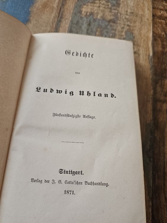 Livres: Antikes Buch "Gedichte" Ludwig Uhland, 1871, Top Zustand! – D'occasion à Meisterschwanden par Luluku 1