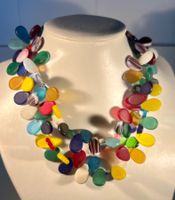 Collier de trade beads, Bohême, verre multicolore, vintage