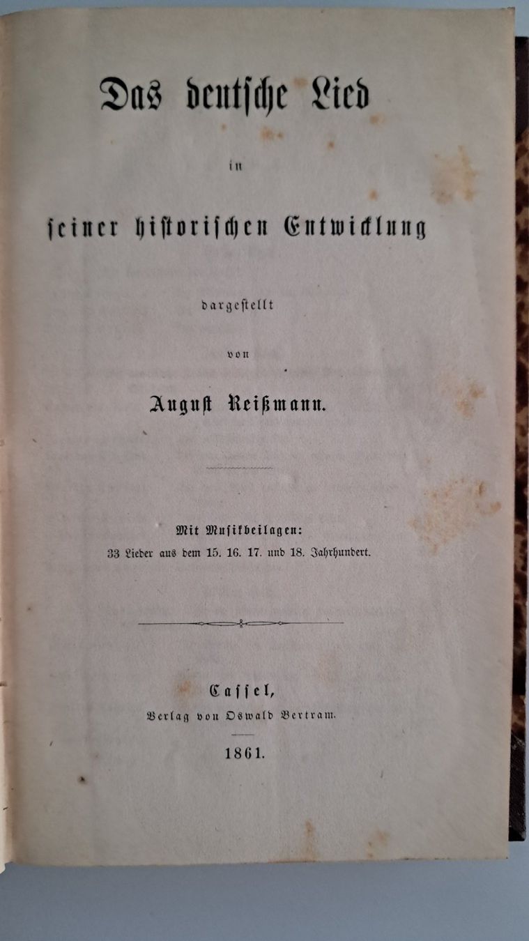 Libri: Das Deutsche Lied,  August Reissmann, 1861 – Usato da Uster venduto da Paeti7 2