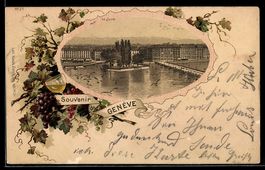 Lithographie Geneve, Le Jura um 1900