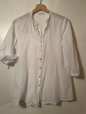 Promod Damenbluse weiss mit Rüschen Grösse S